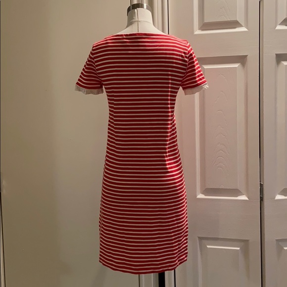 🎉HP🎉 J.Crew Factory Striped Poplin-Trimmed Dress Sz XXS - Picture 6 of 8
